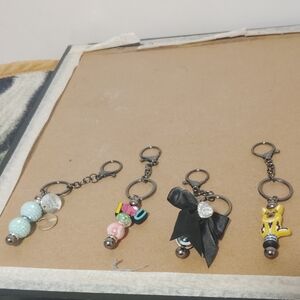 Charming Keychain Set with Beads and Charms